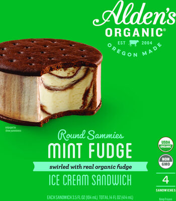 Mint Fudge Round Sammies Ice Cream Sandwich, Mint Fudge