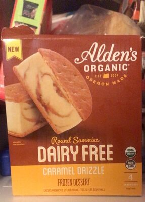Dairy Free Round Sammies Caramel Drizzle Frozen Dessert, Caramel Drizzle