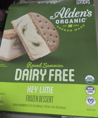 Key Lime Round Sammies Dairy Free Frozen Dessert Sandwiches, Key Lime