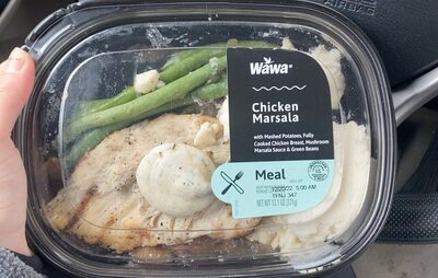 Chicken Marsala With Mashed Potatoes, Fully Cooked Chicken Breast, Mushroom Marsala Sauce & Green Beans Meal, Chicken Marsala