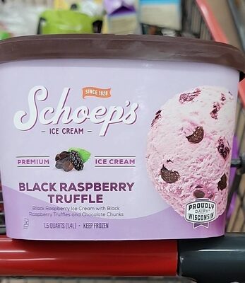 Black Raspberry Ice Cream With Black Raspberry Truffles And Chocolate Chunks, Black Raspberry Truffle