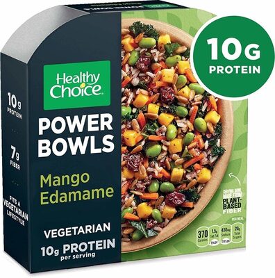 Mango Edamame & Vegetables Served On Top Of Brown & Red Rice, Red Quinoa And Black Barley With A Red Wine Vinaigrette Topped With Dried Cherries & Sunflower Seeds Power Bowls, Mango Edamame