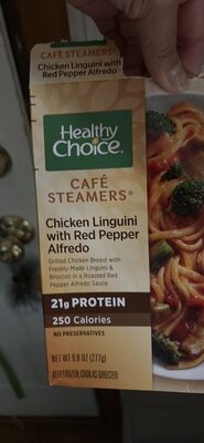 Healthy Choice Caf Steamers Chicken Linguini With Red Pepper Alfredo, Frozen Meal, 9.8 oz. Bowl