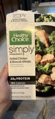 Healthy Choice Simply Steamers Grilled Chicken & Broccoli Alfredo, Frozen Meal, 9.15 oz. Bowl
