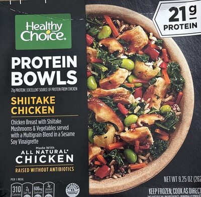Shiitake Chicken Pulled Chicken Breast With Shiitake Mushrooms And Vegetables Served On Top Of Brown & Red Rice, Red Quinoa And Black Barley With A Sesame Soy Vinaigrette Power Bowls, Shiitake Chicken