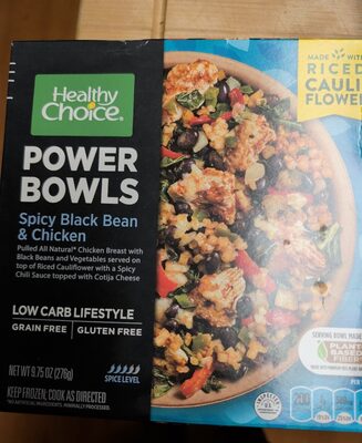 Spicy Black Bean & Chicken Pulled Chicken Breast With Black Beans And Vegetables Served On Top Of Riced Cauliflower With A Spicy Chili Sauce Topped With Cotija Cheese Power Bowls, Spicy Black Bean & Chicken