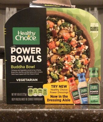 Buddha Bowl Chickpeas And Vegetables Served On Top Of Barley, Brown Rice, Red Rice And Red Quinoa With A Sesame Tahini Sauce Topped With Feta Cheese & Seeds Power Bowls, Buddha Bowl