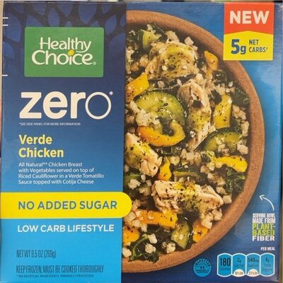 Verde Chicken Breast With Vegetables Served On Top Of Riced Cauliflower In A Verde Tomatillo Sauce Topped With Cotija Cheese Zero Bowls, Verde Chicken