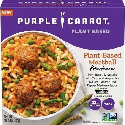 Plant-Based Meatball Marinara With Orzo And Vegetables In A Fire-Roasted Red Pepper Marinara Sauce, Plant-Based Meatball Marinara