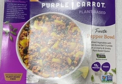 Fiesta Mixed Vegetables With Plant-Based Be'F Crumble In A Creamy & Smoky Plant-Based Queso Pepper Bowl, Fiesta