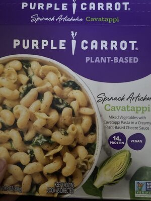 Spinach Artichoke Cavatappi Mixed Vegetables With Cavatappi Pasta In A Creamy Plant-Based Cheeze Sauce, Spinach Artichoke Cavatappi
