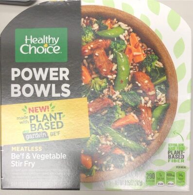 Meatless Be'F & Vegetable Stir Fry Gardein Plant-Based Beefless Strips With Vegetables Served On Top Of A Multigrain Blend With A Sweet Sesame Soy Sauce Topped With Sesame Seeds Power Bowls, Meatless Be'F & Vegetable Stir Fry