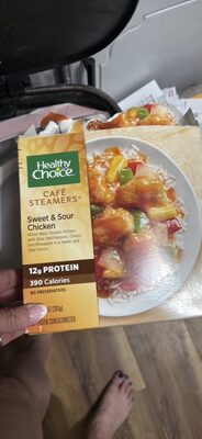 Sweet & Sour Chicken Fritters With Rice, Bell Peppers, Onions And Pineapple In A Sweet And Sour Sauce Cafe Steamers, Sweet & Sour Chicken