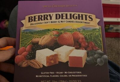 Berry Delights Deliciously Soft Berry & Nut Candies Assortment, Blueberry Conserve, Raspberry & Pecan, Blackberry Conserve, Cranberry & Walnut, Strawberry & Walnut