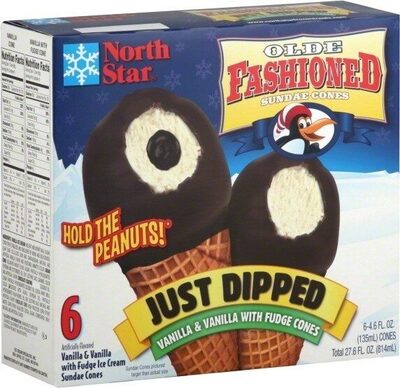 Olde Fashioned Just Dipped Vanilla And Vanilla With Fudge Ice Cream Sundae Cones Covered In Chocolate Just Dipped, Just Dipped