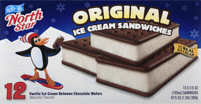 Original Vanilla Ice Cream Between Chocolate Wafers Sandwiches, Original