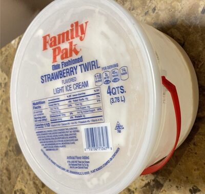Olde Fashioned Strawberry Twirl Flavored Light Ice Cream, Strawberry Twirl
