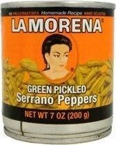 La Morena, Green Pickled Serrano Peppers