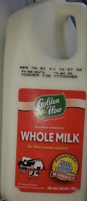 Golden Flow Whole Milk, One Half Gallon