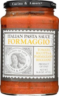 Formaggio Tomato, Ricotta & Parmigiano Reggiano Italian Pasta Sauce, Formaggio