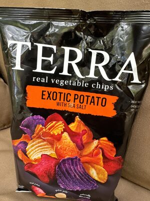 Exotic Potato Sea Salt, Sweet Potato, Yukon Gold, Naturally Blue Potato Real Vegetable Chips, Exotic Potato