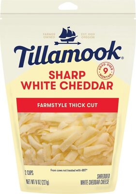 Sharp White Cheddar Shredded Cheese, Farmstyle Cut