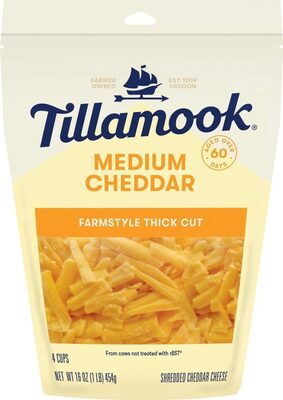 Farmstyle Thick Cut Shredded Medium Cheddar Cheese, Medium Cheddar