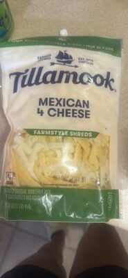 Mexican 4 Cheese Farmstyle Thick Cut Shredded Cheddar, Monterey Jack, Queso Quesadilla And Asadero Cheeses, Mexican 4 Cheese