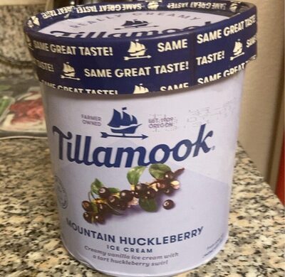 Mountain Huckleberry Creamy Vanilla Ice Cream With A Tart Huckleberry Swirl, Mountain Huckleberry