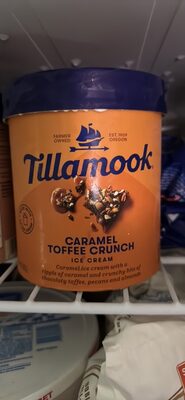Caramel Toffee Crunch Vanilla Ice Cream With A Ripple Of Caramel And Bits Of Chocolaty Toffee, Pecans And Almonds Ice Cream, Caramel Toffee Crunch