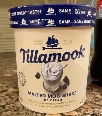 Malted Moo Shake Smooth, Rich Malted Vanilla Ice Cream With Chocolaty Fudge Chips Ice Cream, Malted Moo Shake