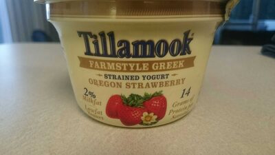 Oregon Strawberry Fruit On The Bottom Greek Lowfat Yogurt, Oregon Strawberry