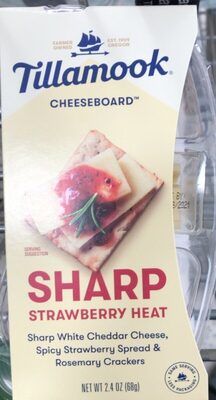 Sharp Strawberry Heat Sharp White Cheddar Cheese, Spicy Strawberry Spread & Rosemary Crackers, Sharp Strawberry Heat