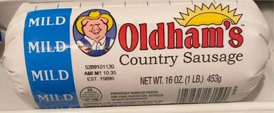 Oldham's Mild Country Sausage, Breakfast Sausage Roll, 16 oz