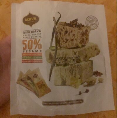 50% Sesame Vanilla Flavor With Pistachio With Cocoa Beans Mini Halva Snacks, Vanilla; Pistachio; Cocoa Beans