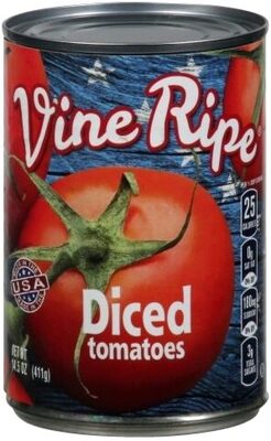 Vine Ripe Diced Tomatoes No Salt Added, 14.5oz Can