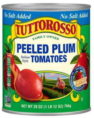 Tuttorosso Green 28oz. NSA Whole Peeled Plum Tomatoes in Juice