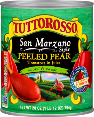 San Marzano Style Peeled Pear Tomatoes In Juice With Basil & Sea Salt, San Marzano Style