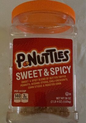 Sweet & Spicy Blend Of Butter Toffee Peanuts, Sesame Sticks, Chili Crescents, Corn Sticks & Roasted Corn, Sweet & Spicy