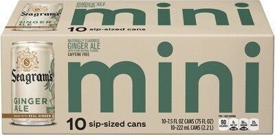 Seagrams Ginger Ale Fridge Pack Cans, 7.5 fl oz, 10 Pack