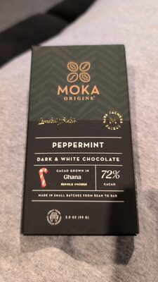 Peppermint 72% Cacao Layered Dark And White Chocolate Hand-Sprinkled With Candy Cane Bar, Peppermint