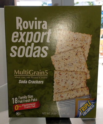 Multigrain5 Export Soda Crackers, Wheat, Corn, Oats, Flaxseed & Sesame