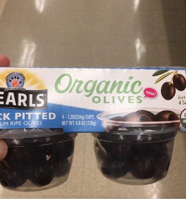 Black Pitted Medium Ripe Organic Olives, Black Pitted
