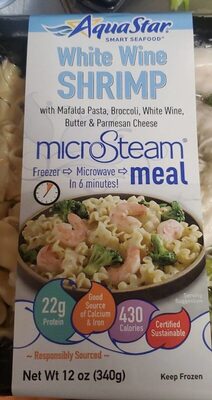 White Wine Shrimp Meal With Mafalda Pasta, Broccoli, White Wine, Butter & Parmesan Cheese, White Wine