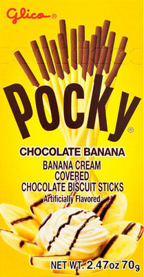 Banana Cream Covered Chocolate Biscuit Srticks, Chocolate Banana