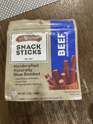Beef Sausage Snack Sticks, Beef