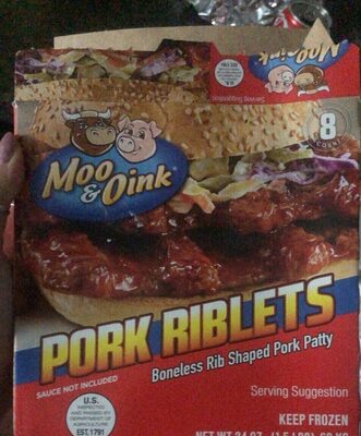 Boneless Rib Shaped Pork Riblets Patty, Pork
