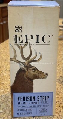 EPIC Sea Salt + Pepper Venison Strips 20 Count