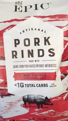 EPIC Artisanal Pork Rinds Hot and Spicy with Chipotle Pepper