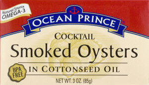 Cocktail Smoked Oysters In Cottonseed Oil, Cocktail